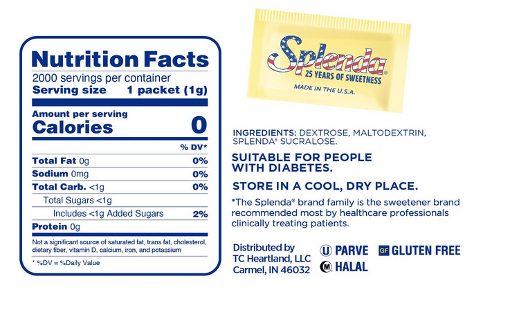SPLENDA Zero Calorie Sweetener, 2000 Count Packets