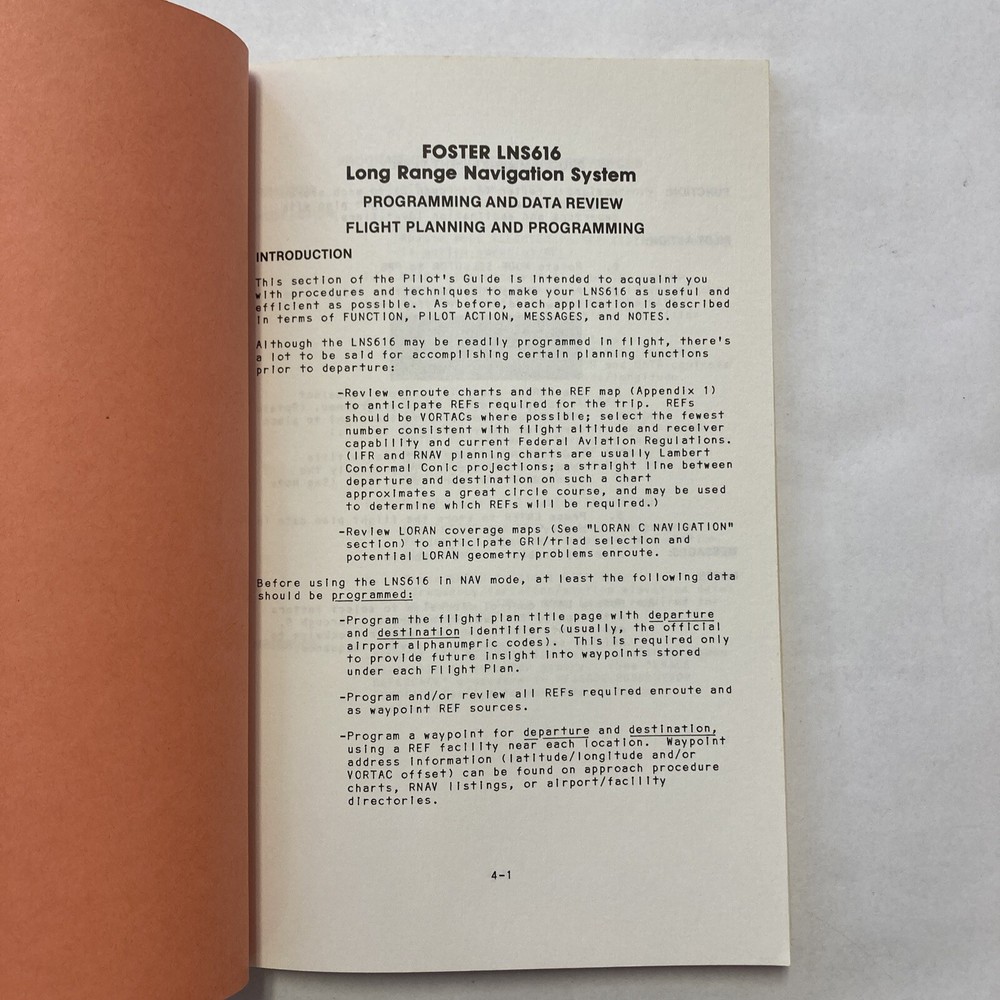 Foster LNS616 Long Range Navigation System Operation Manual