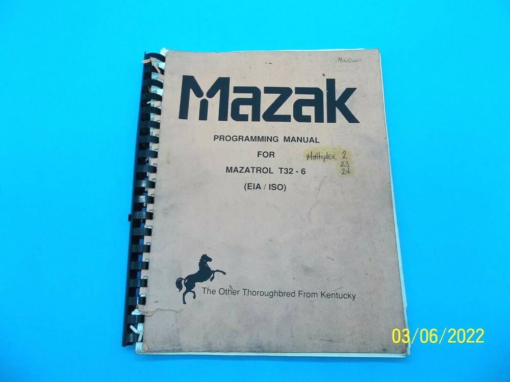 Mazak Programming Manual for Mazatrol T-32-6 EIA/ISO (MS-481)