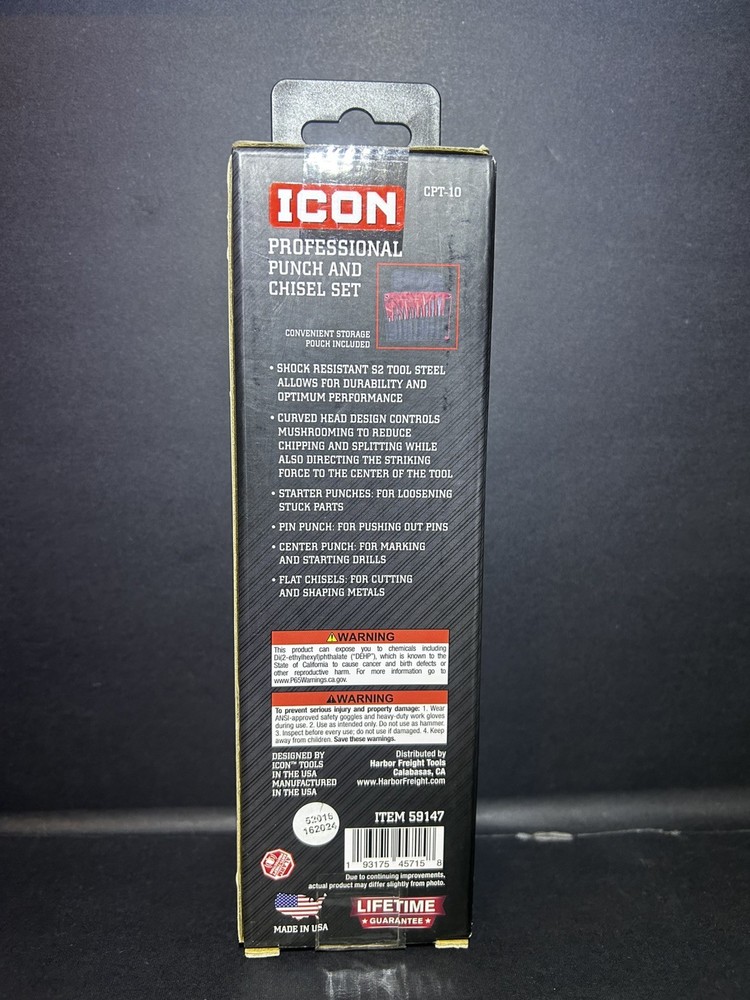 New ICON CPT-10 CHISEL & PUNCH SET