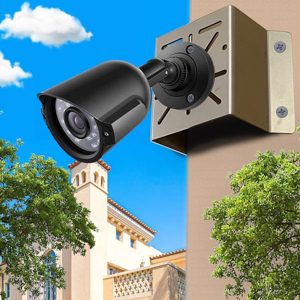 Universal Stainless Steel Corner Mount for Security Cameras – 270° Coverage
