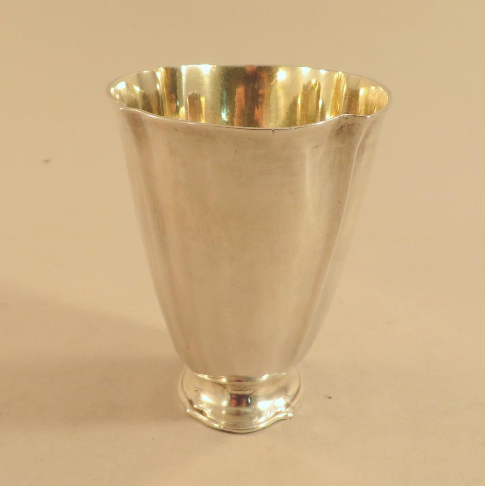 Antique Solid Silver Tulip Beaker Strasbourg Style Schuch 1732
