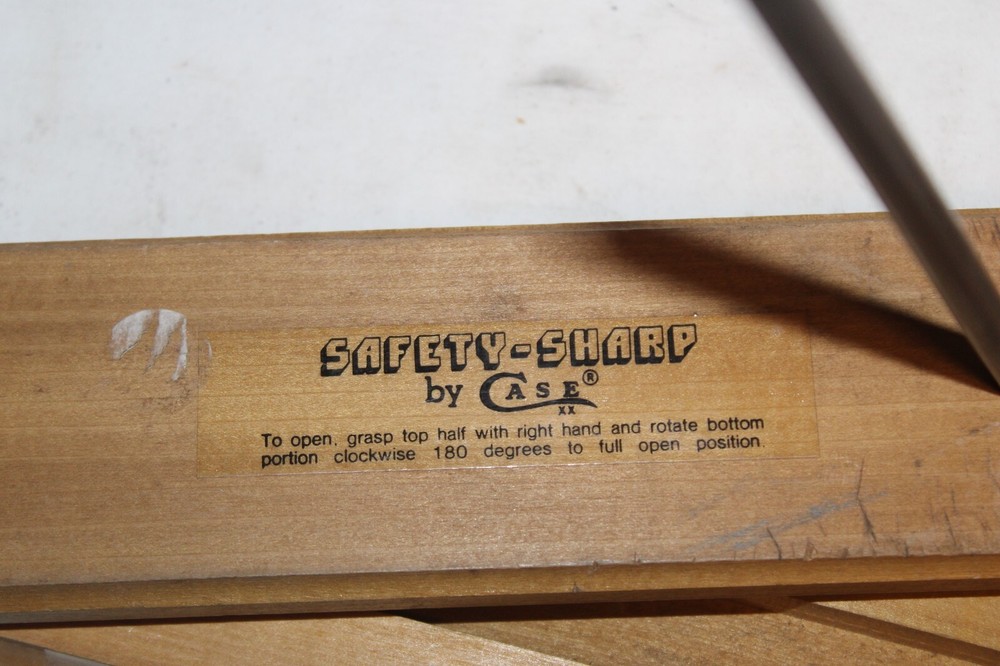 Vintage Case XX Knife Sharpener Safety Sharp Wood Case Holder Sharpening Rods
