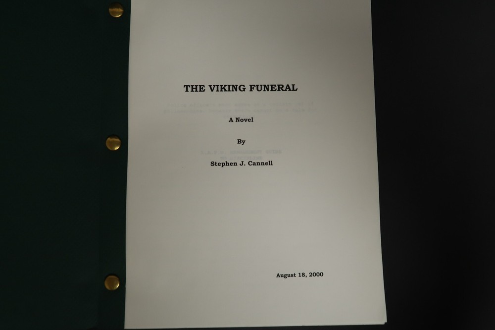 Original Book Script The Viking Funeral Stephen Cannell Studios Collection 2000