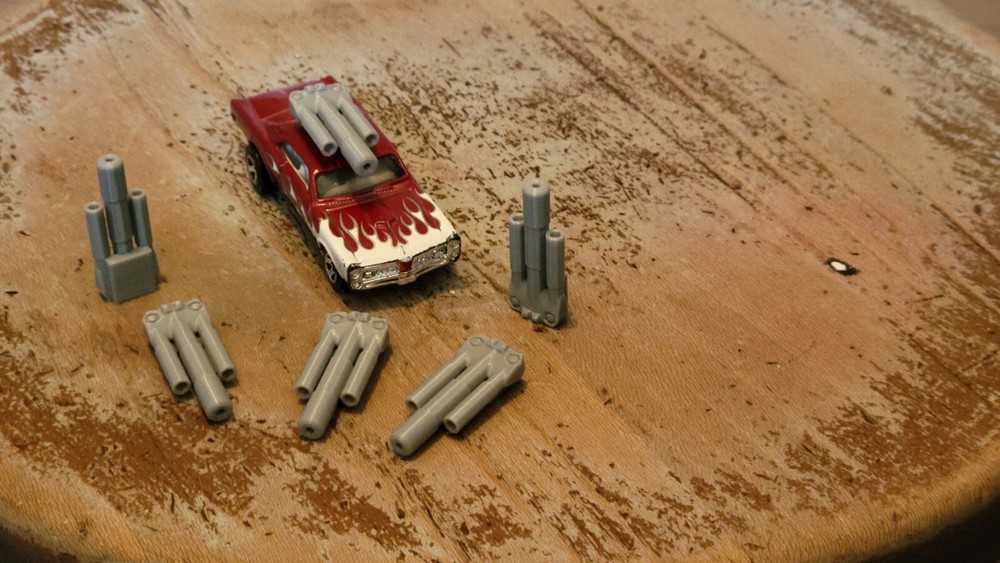 Frantic Impending Doom Cannons 6 items. Silver 3d printed. 1/64 scale.