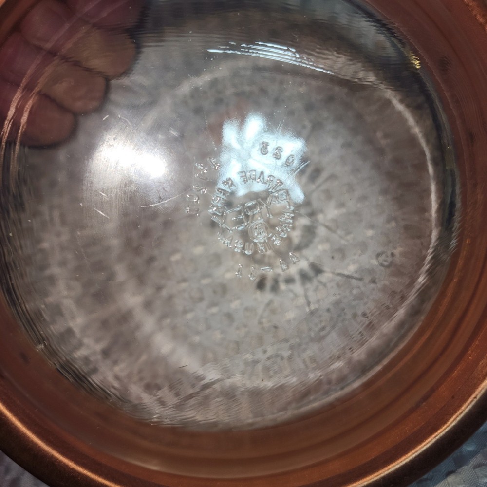 VINTAGE EUC COPPERCRAFT GUILD CASSAROLE DISH WITH PYREX DISH WITH COPPER LID