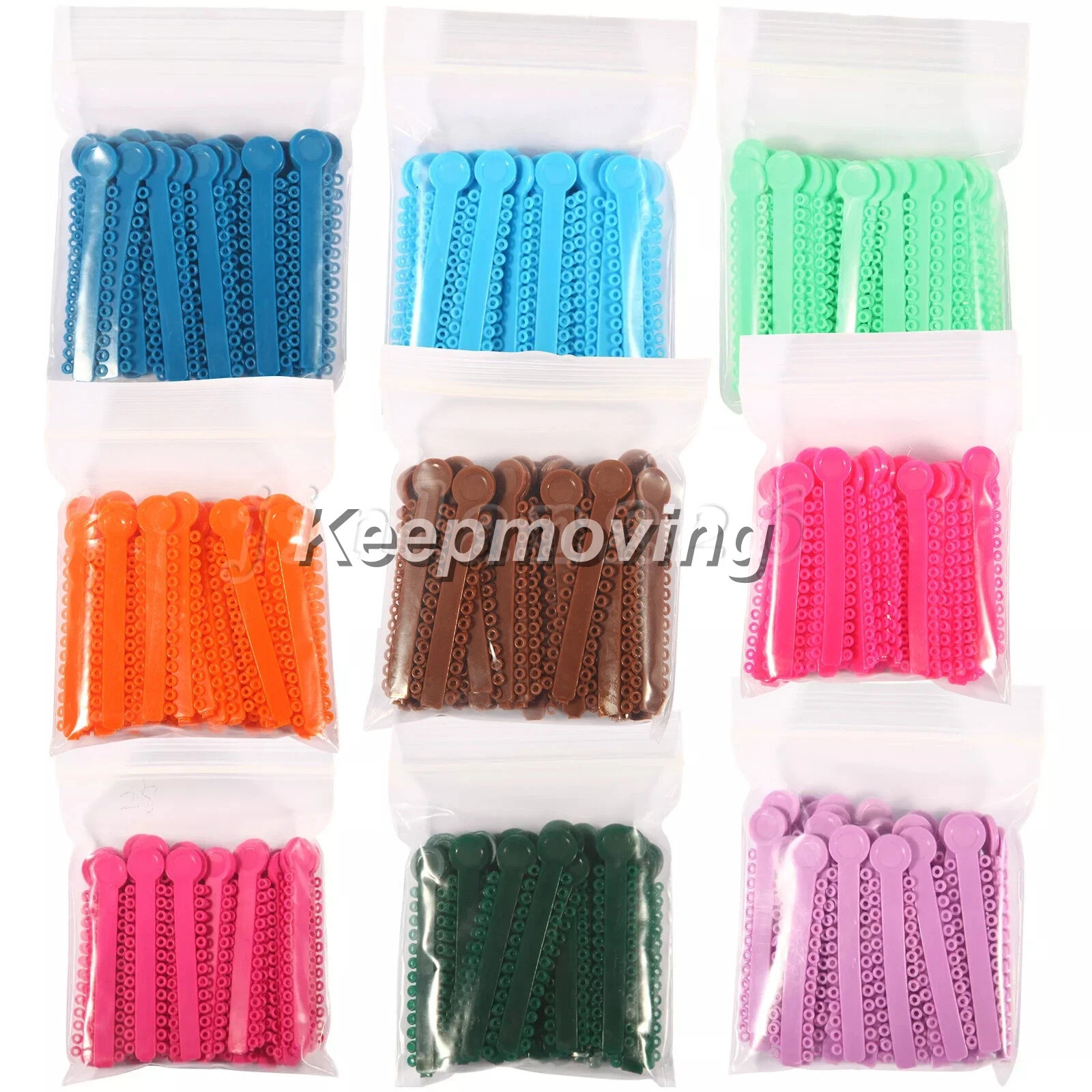 1040 Pcs/Pack Dental Orthodontic Ligature Ties Elastic Rubber Bands 44 Colors