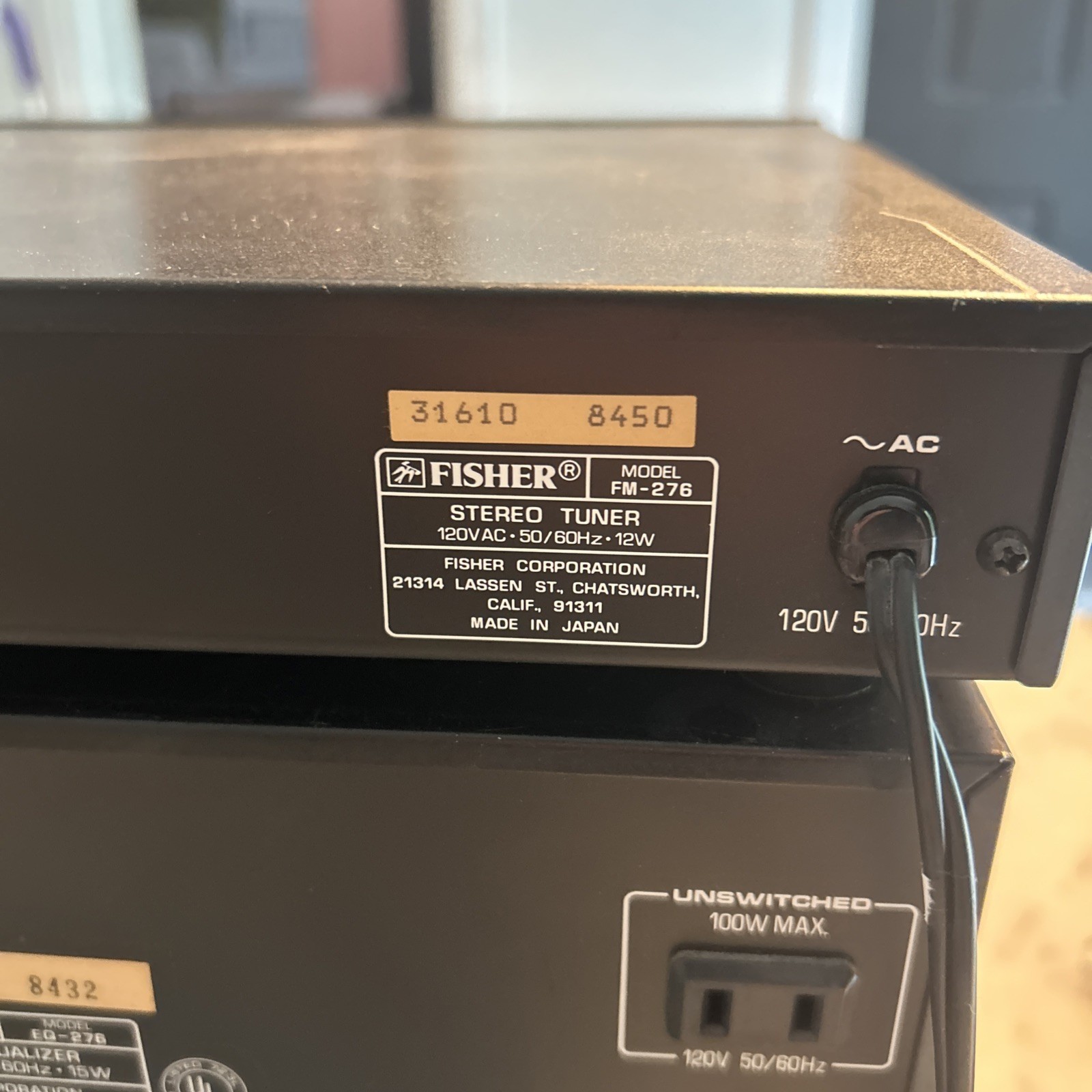 Fisher CA-276 S + EQ-FM-276 and eq-276. 3 lot set.