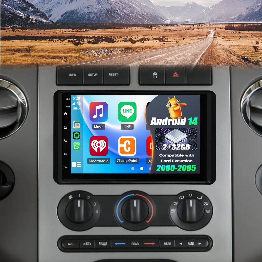 Android 14 Double Din 2G+32G 7" Touchscreen Wireless Carplay Android Auto