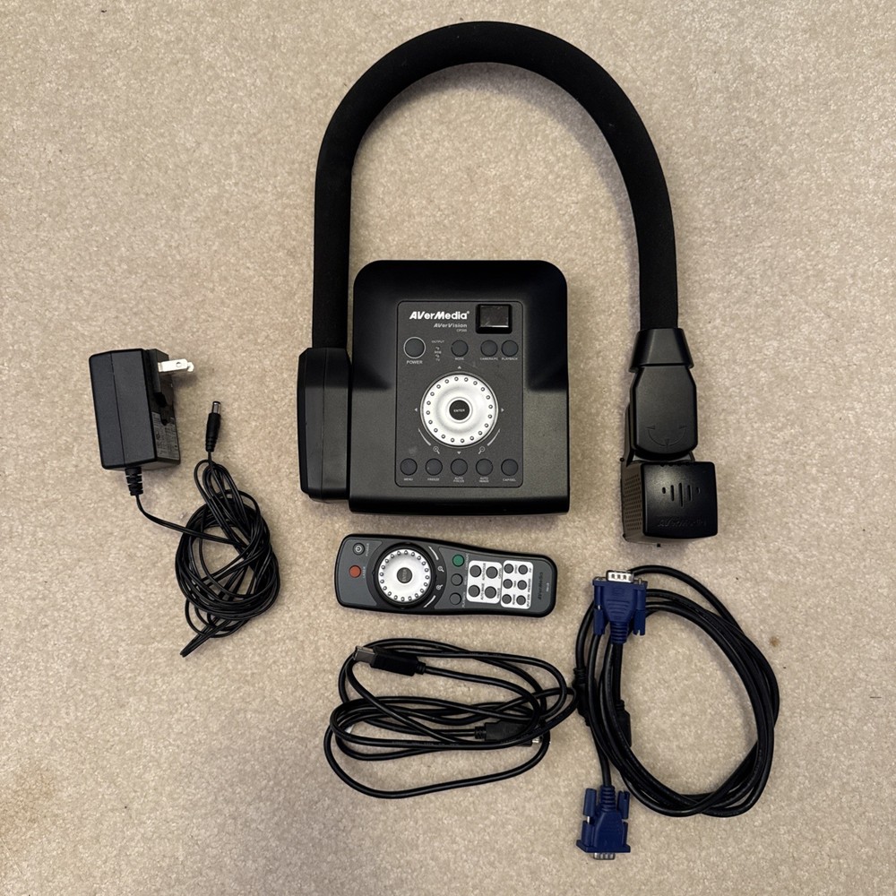 AverVision CP355 Document Camera USB 2.0 w/Adapter, Remote, Cables Works Great!