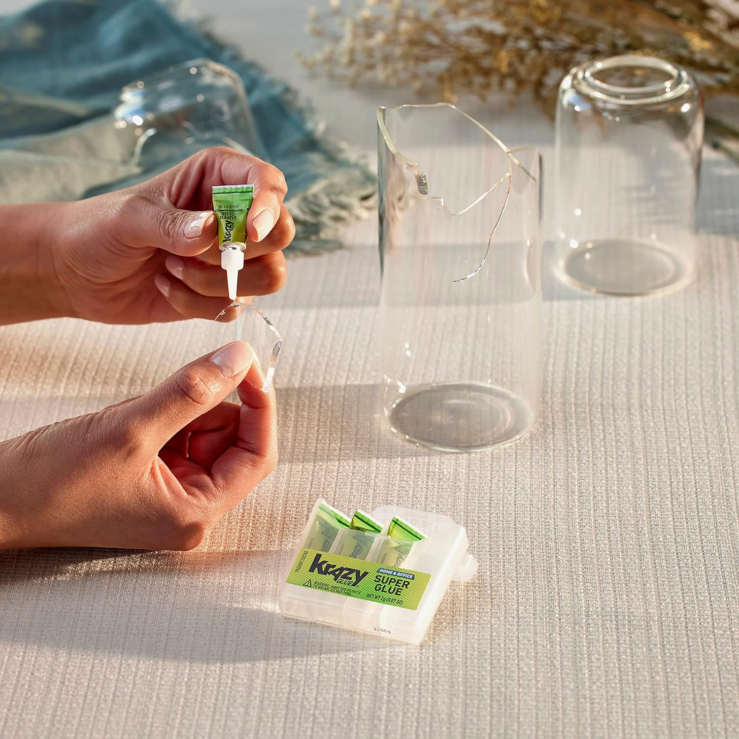 4 Count Super Glue Single Use Tubes Fine Tip 0.5 Grams for Home & Office Use