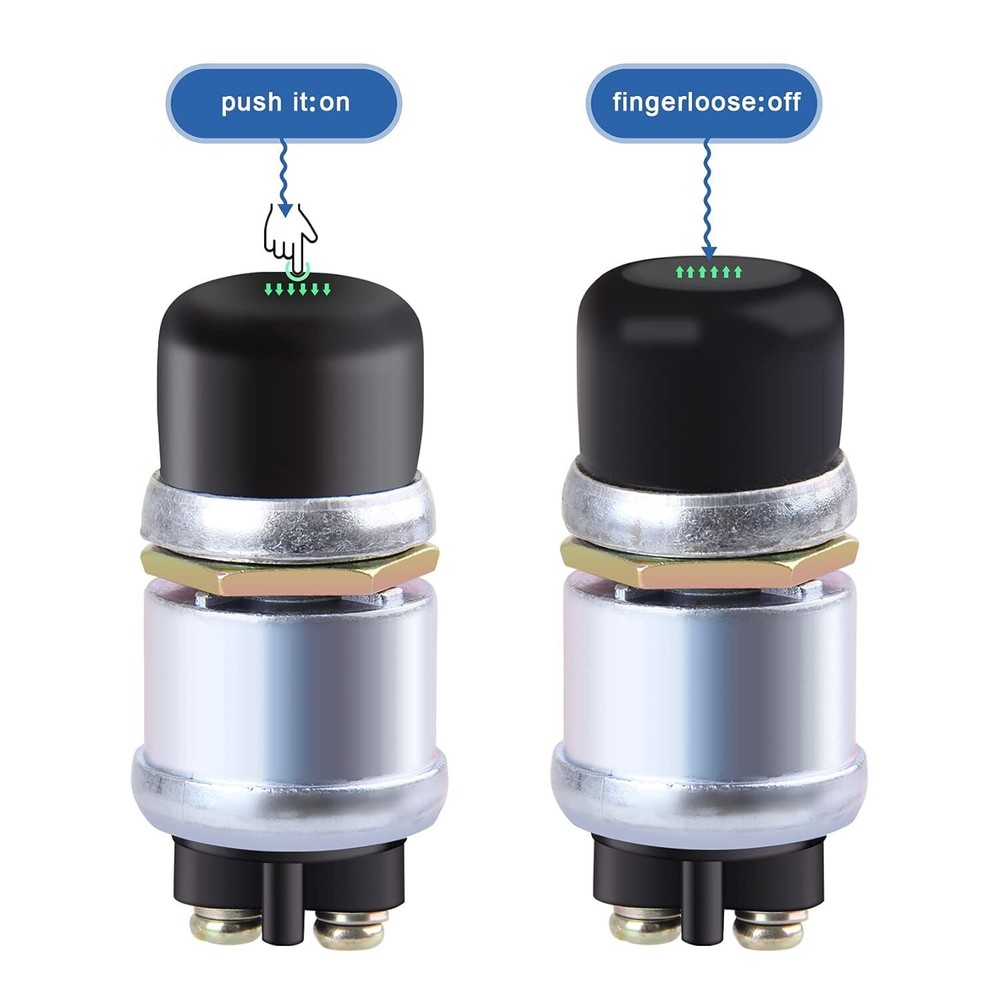 2pcs Engine Start Push Button Momentary 12v and 24v Waterproof Switch Push to...