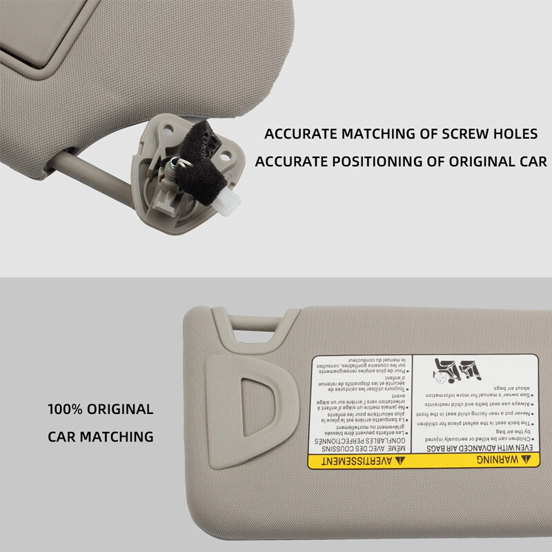 1 Pair Beige Sun Visor Driver & Passenger w/ Light For Nissan Altima 2013-2018