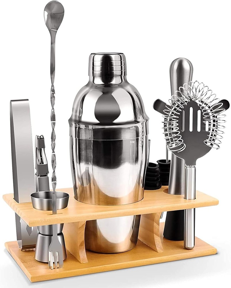 PowCube Cocktail Set, 11 Piece Cocktail Shaker Set
