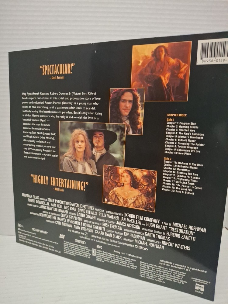RESTORATION (1995 LASERDISC)Robert Downey Jr, gr
