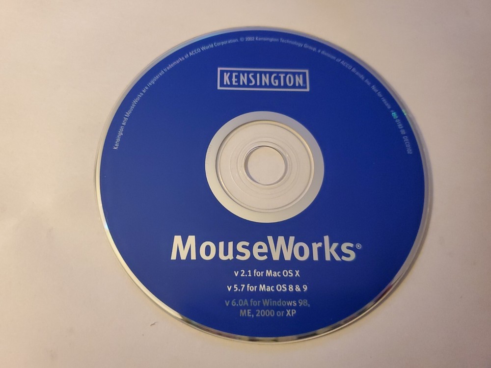 Kensington MouseWorks V2.1 For Mac OS X For Windows