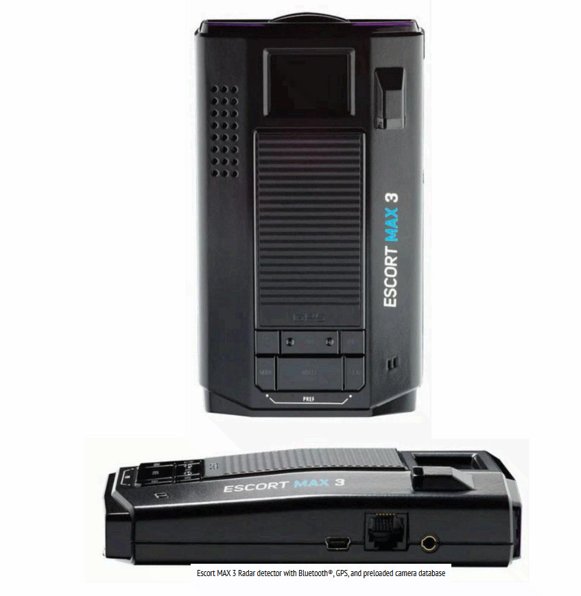 Escort MAX 3 Radar Detector GPS Bluetooth Red Light Camera Alerts