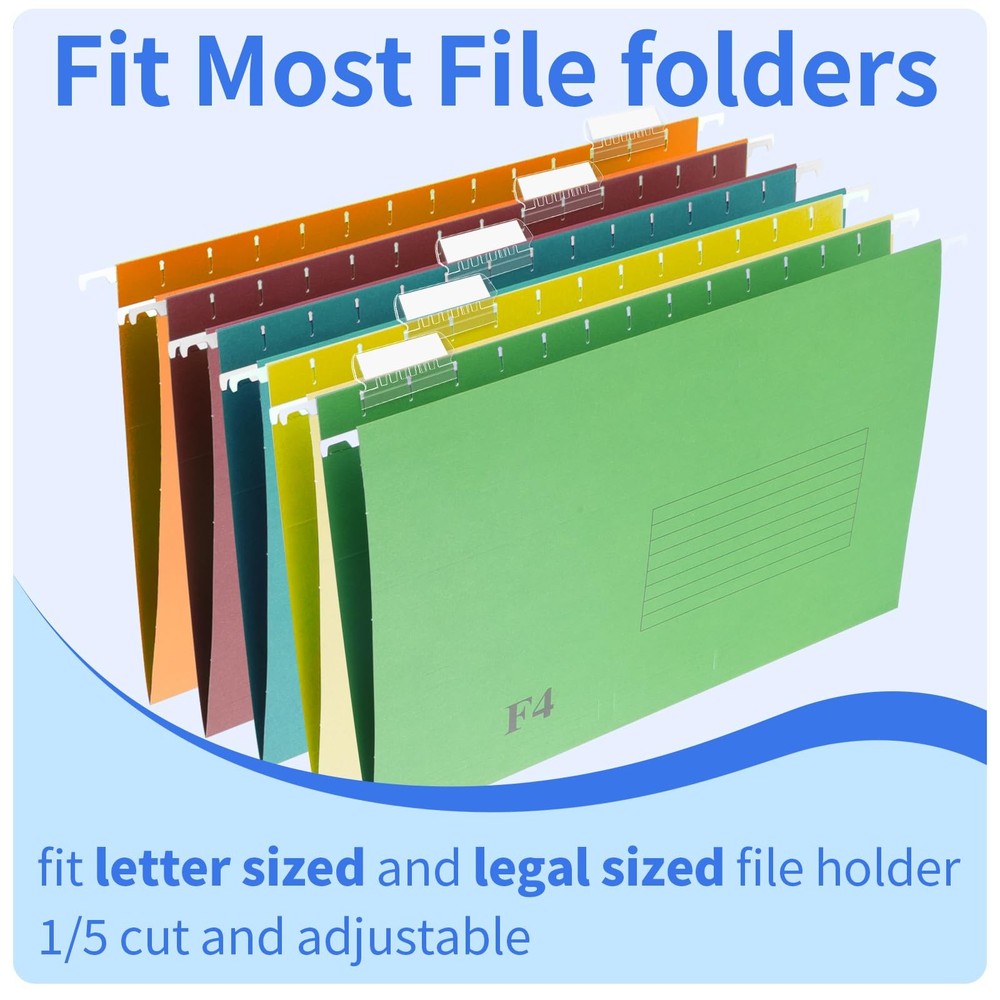 120 Hanging File Folder Tabs + 200 Inserts Clear Plastic Folder Labels
