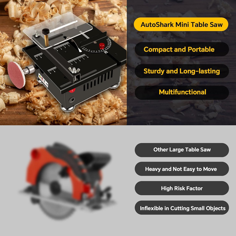 Pro Mini Table Saw Kit - Multi-Functional Wood Cutting with Accessories