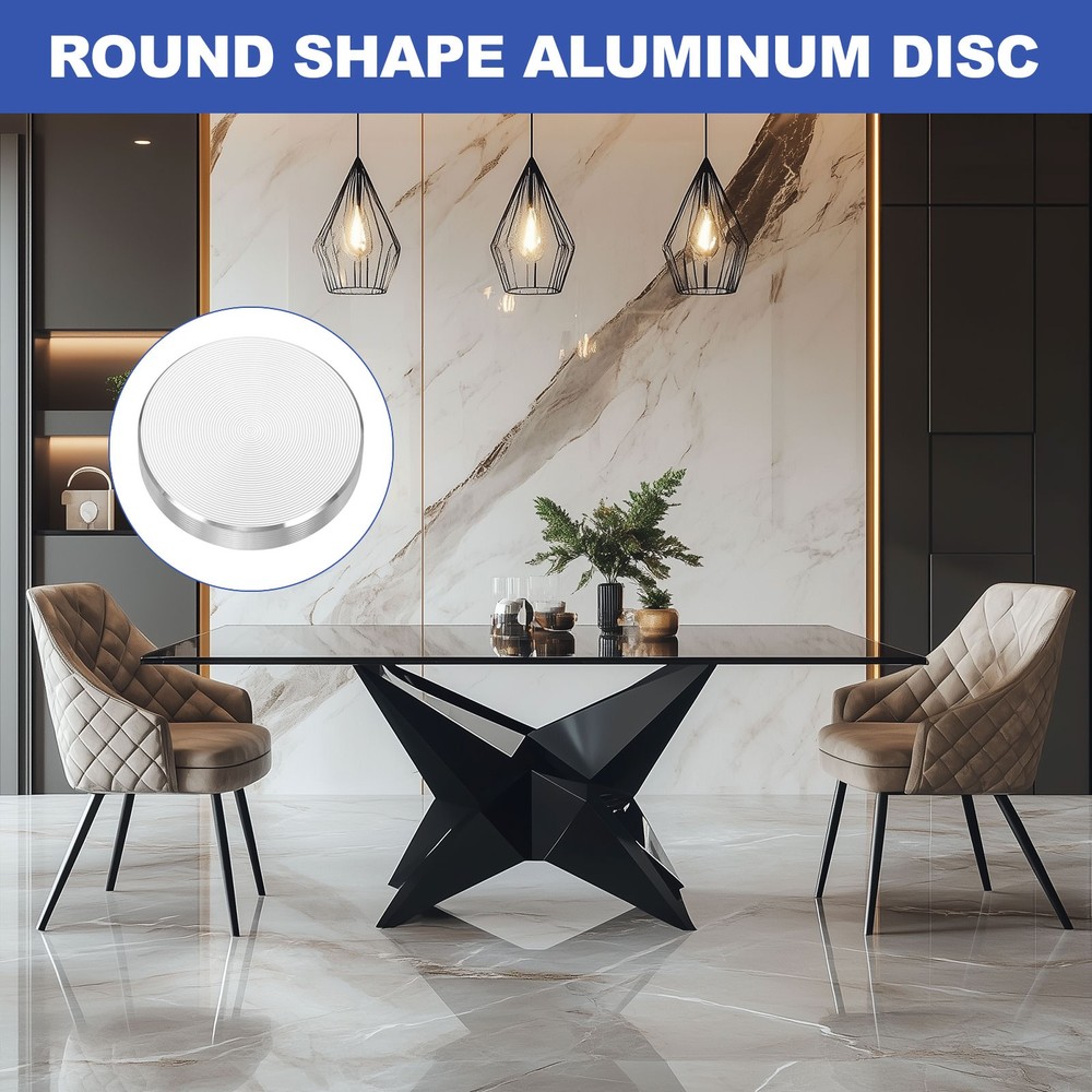 8pcs M8 Thread 30mm Diameter Round Shape Aluminum Disc Hardware, Silver