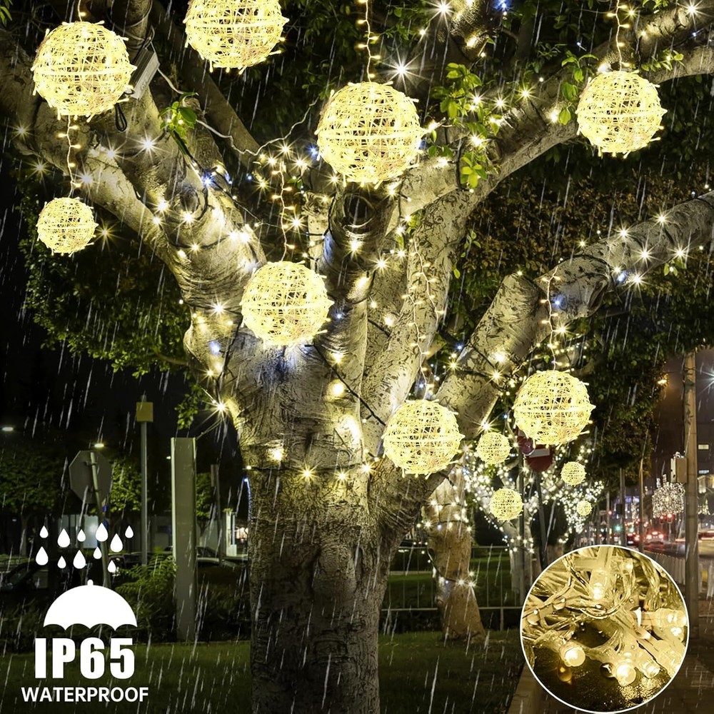 Outdoor Christmas String Lights,Spherical Tree Garden Spherical Lights