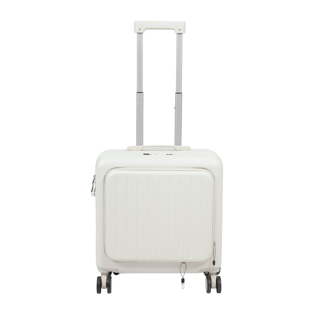18" front Open Multi-function Suitcase Password Suitcase W/ USB Port+Cup holder