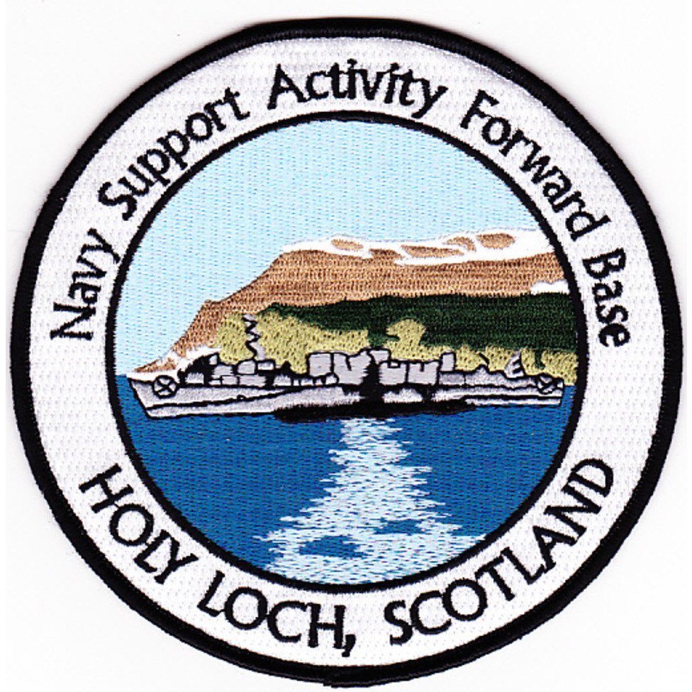 5" NAVY SUPPORT ACTIVITY FORWARD BASE  HOLY LOCK SCOTLAND  EMBROIDERED PATCH