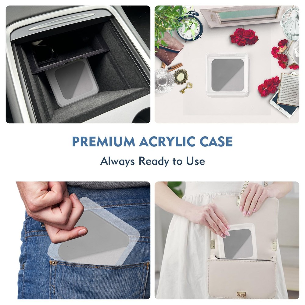 Car Screen Cleaner Pad with Acrylic Storage Box - Microfiber Touchscreen Clea...