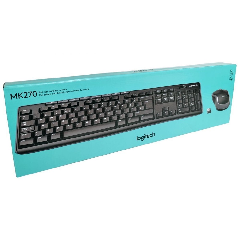 Logitech MK270 Full-size PC/MAC Wireless 2.4G Membrane Keyboard & Mouse Bundle