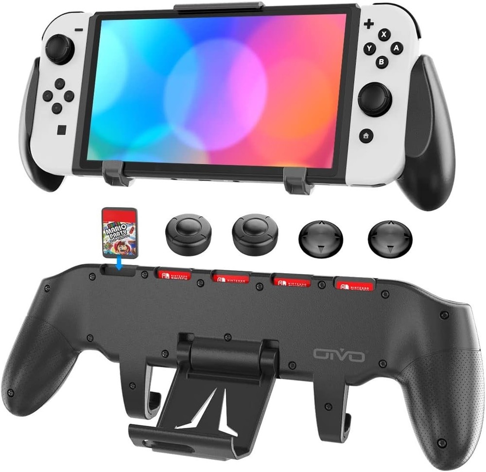 Switch Grip with Upgraded Adjustable Stand, Asymmetrical Grip with Adjustable...