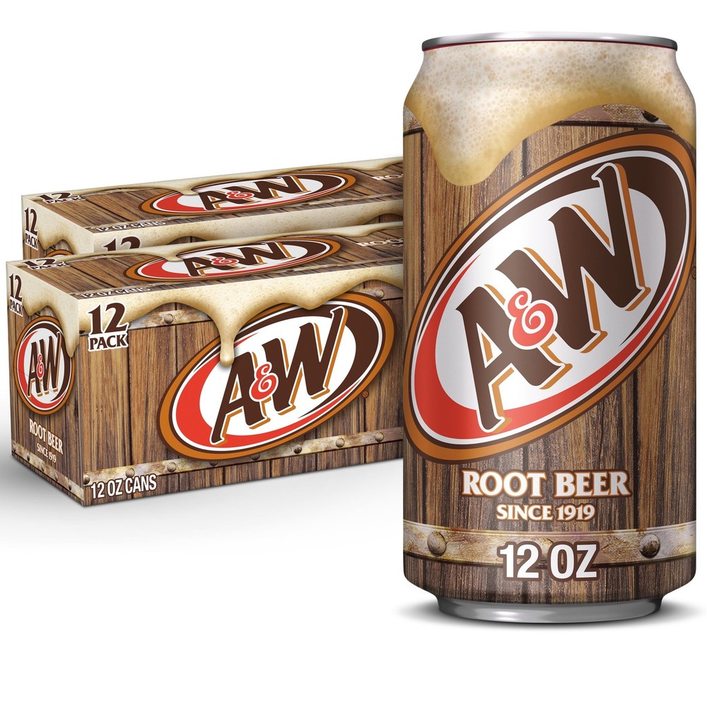 A&W Root Beer Soda , 12 fl oz, 12 Pack Cans