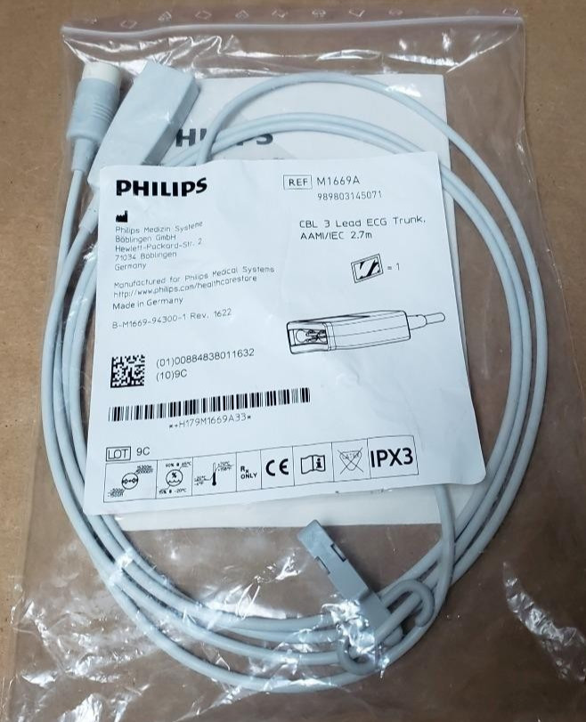 Philips M1669A 3-Lead Trunk Cable OEM New Sealed