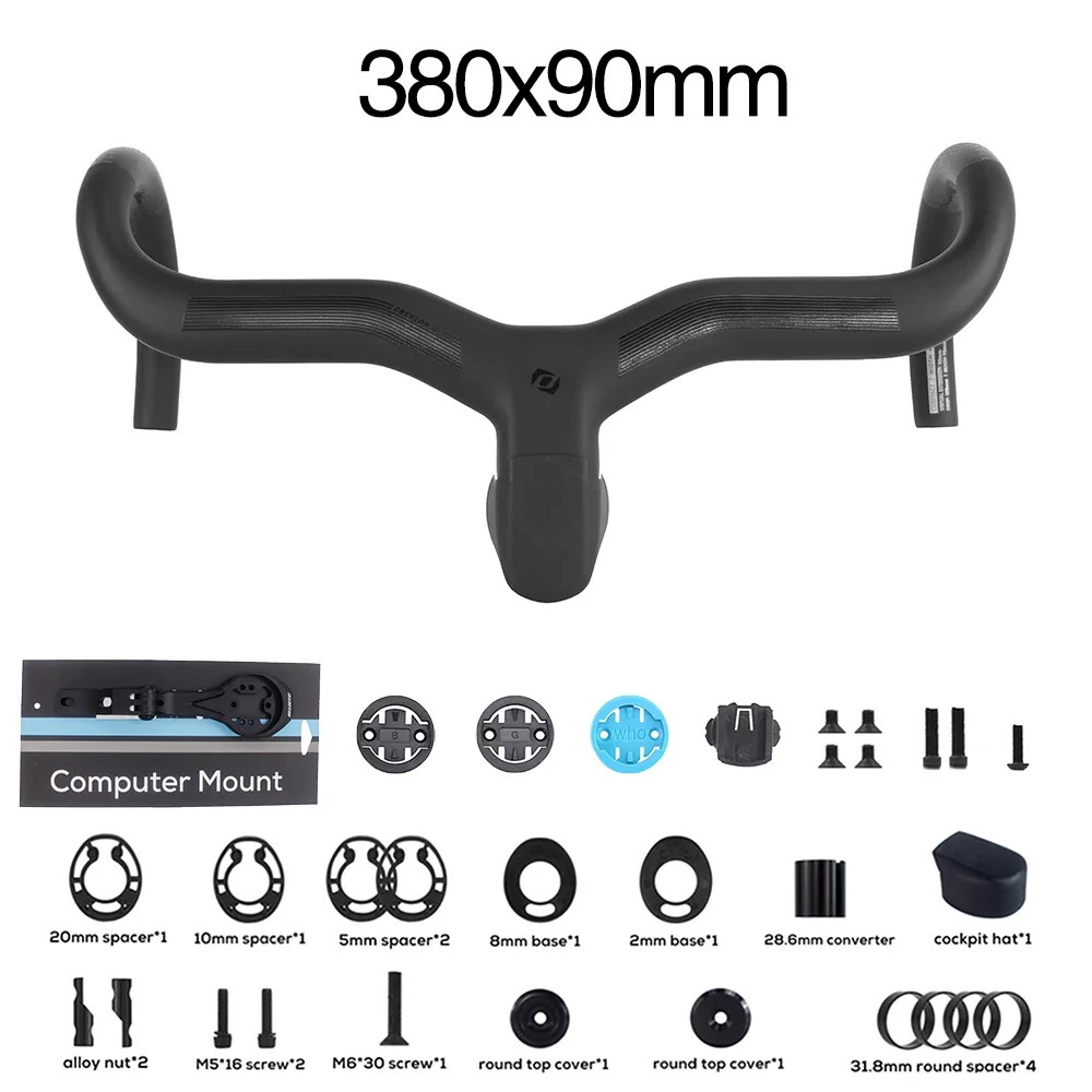 Carbon Cockpit Fully Internal Cable Road Bicycle Handlebar Integrated Drop Bars