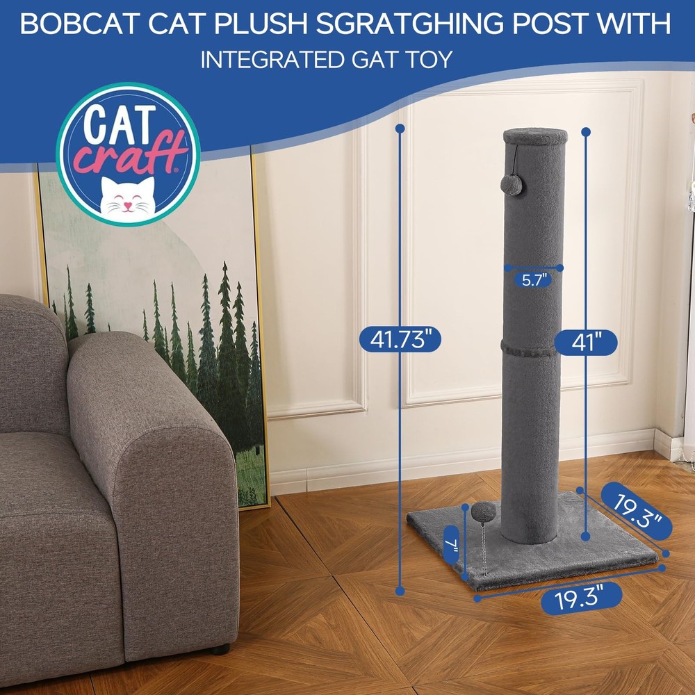 Cat Craft Scratching Post Carpet 41" Classic Carpet, Gray