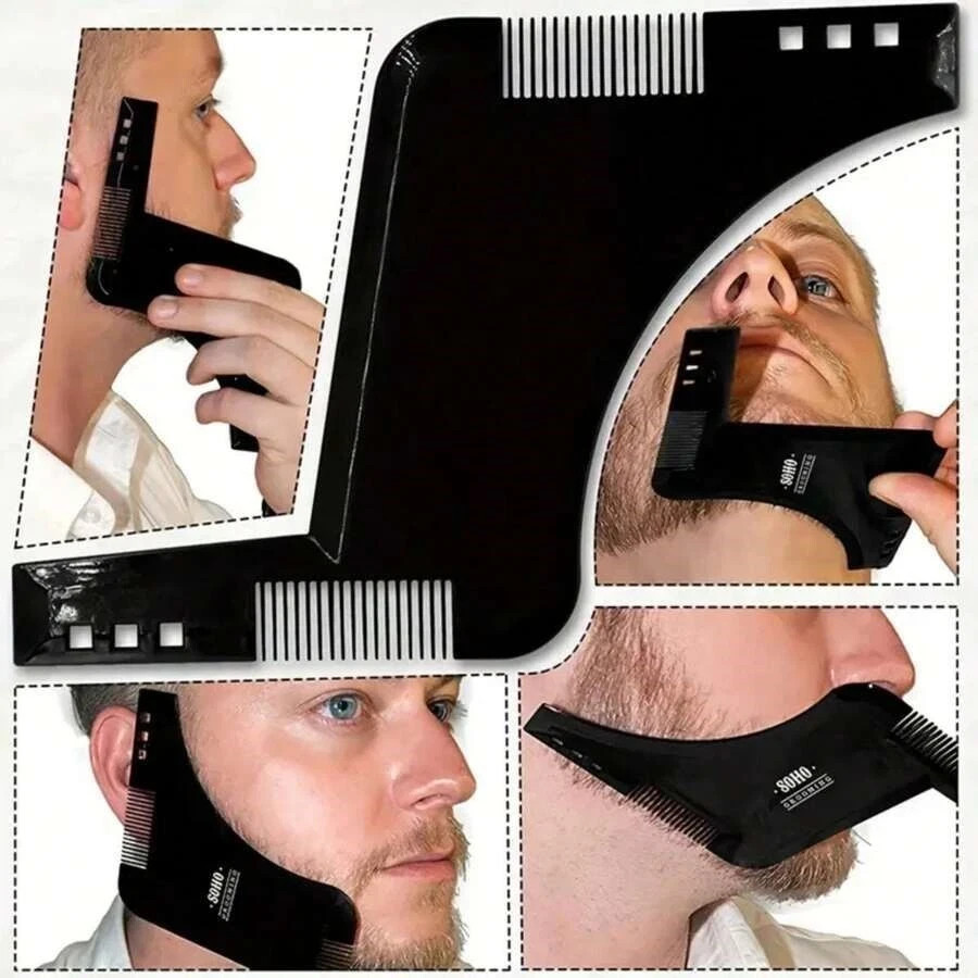 Beard Styling Shaping Template Comb Barber Tool Line Up Trimming Guide NEW