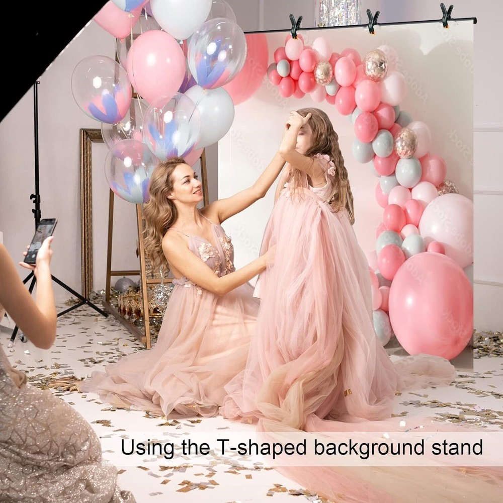 LINCO Photo T-Shape Backdrop Stand Background Backdrops Support Kit - AM207Black