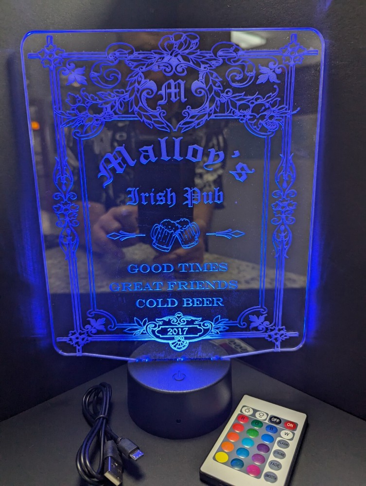 Irish Pub Bar Customizable made L.E.D. Large light display