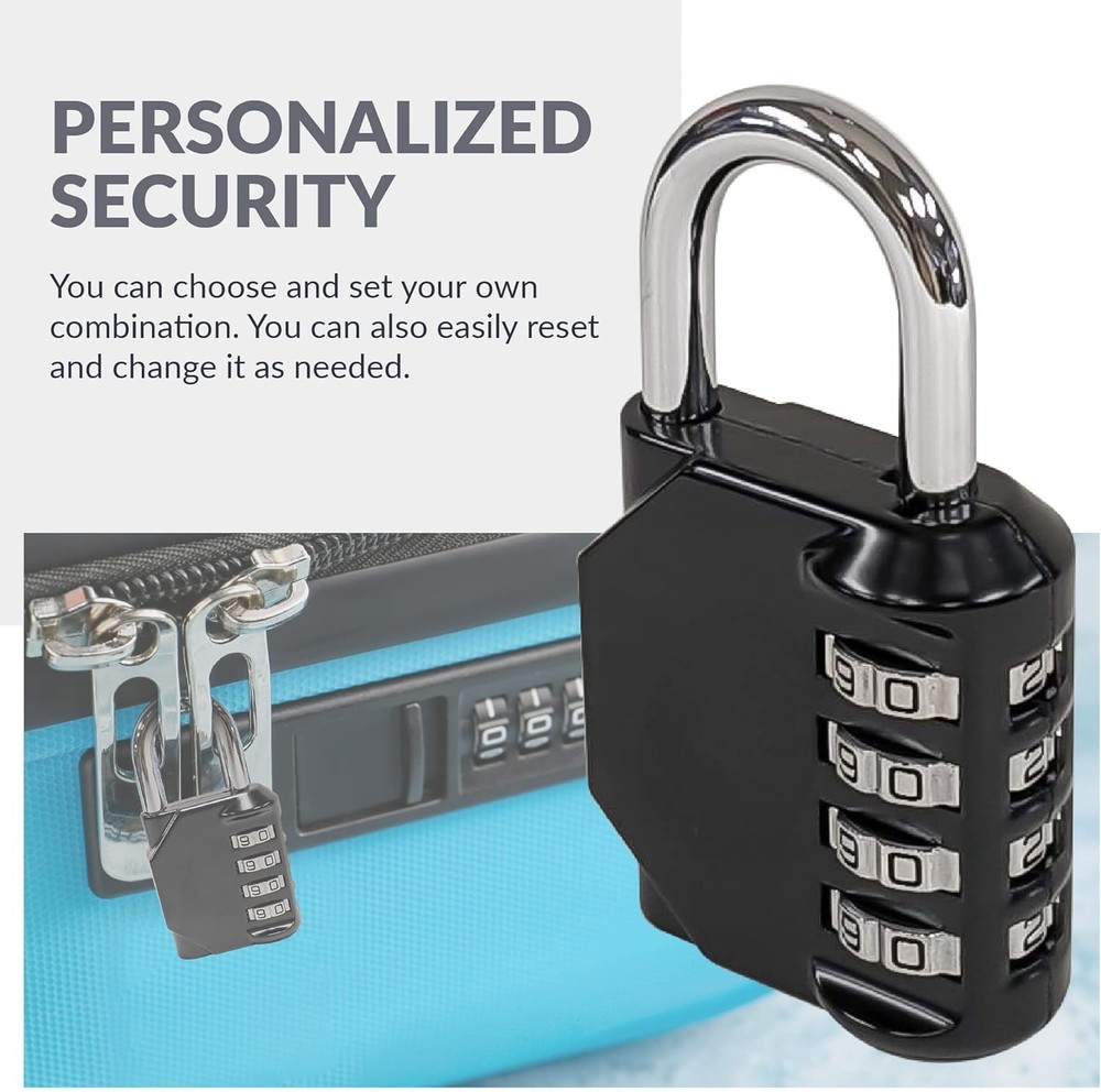 Waterproof 4-Digit Combination Lock - Customizable, Keyless Security for Travel