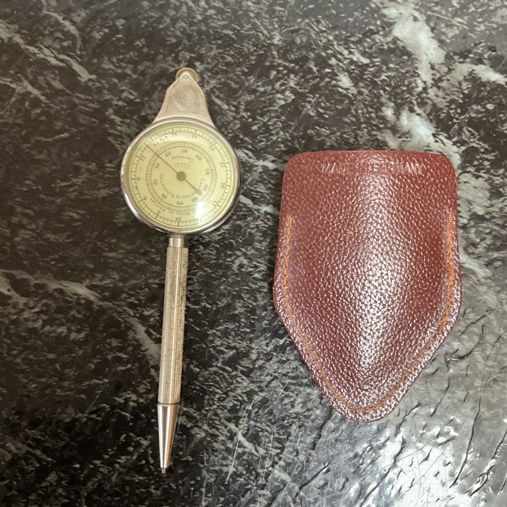 Vintage Selsi German Opisometer Map Tool Compass Pencil w/ Case