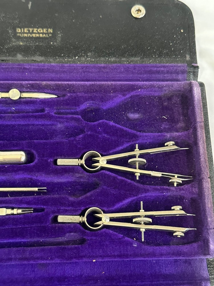Vintage Dietzgen Kromet Drafting Tool Set INCOMPLETE Model 1097LC