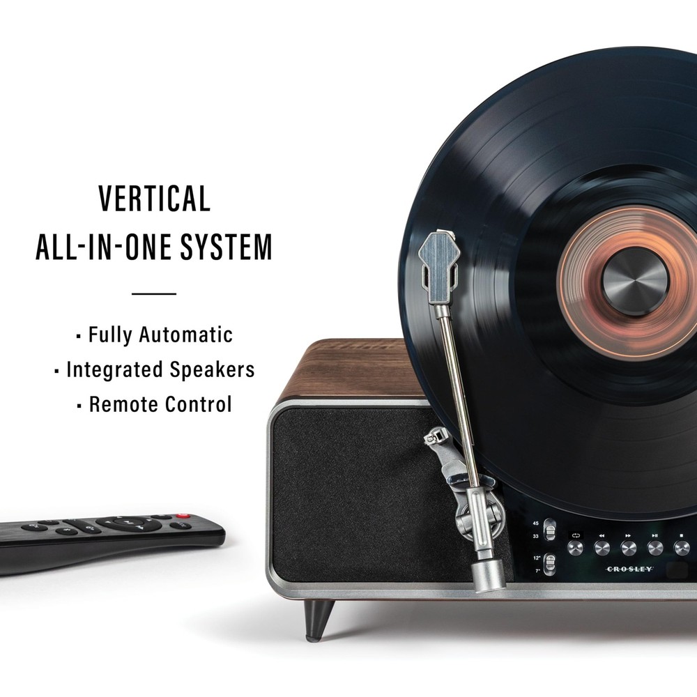 CR6049A-WA Beck Vertical Bluetooth Record Player, Automatic Turntable, Audio ...