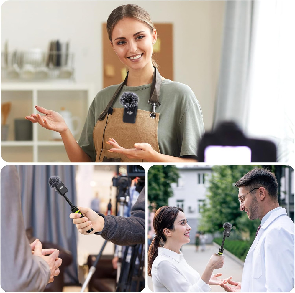 Furry Pop Filter Compatible with DJI MIC Wireless Lavalier Microphone, Windscree