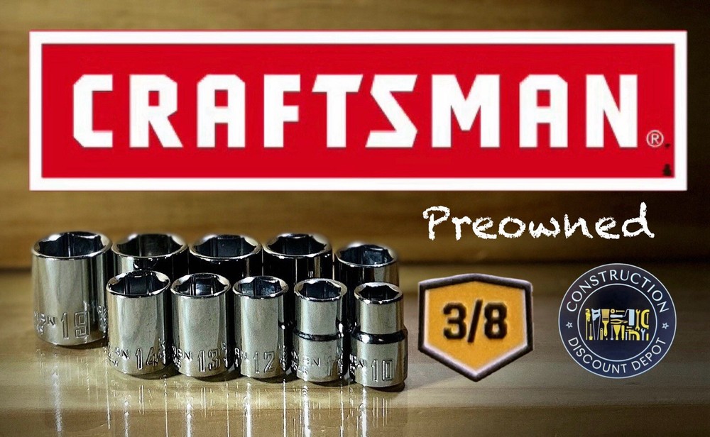 Preowned Craftsman  10 PC 3/8" Drive 6 Point MM Socket Shallow Set