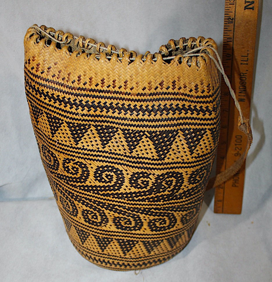 Lot of 6 Vintage Ajat Basket Penan People Borneo 20th Century Tribal