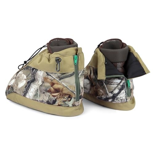 Insulated Boot Covers, Hunting Boot Insulators, Water Large Tree Camo