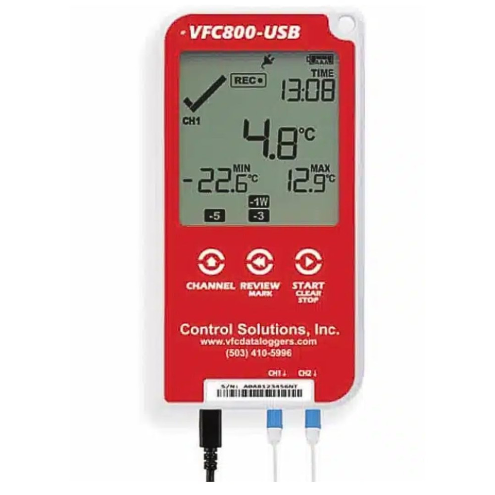 Control Solutions VFC800 Temperature Data Logger (VFC800-USB 5Ft Single Probe)