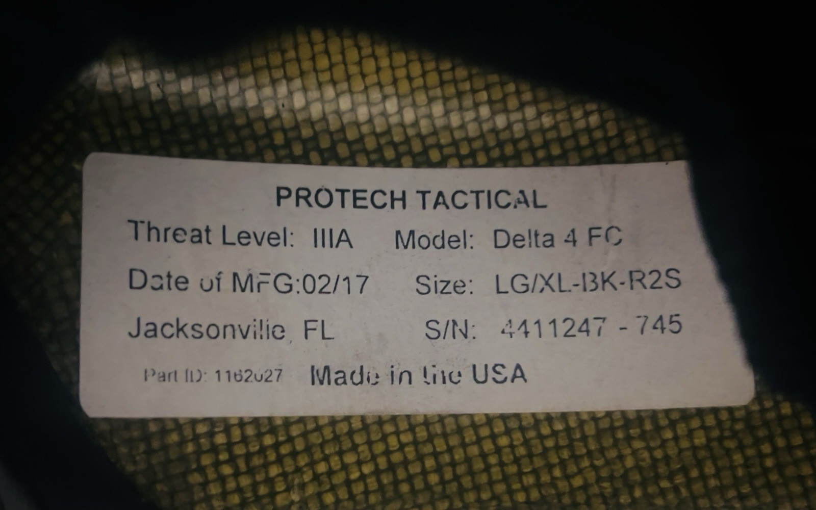 Upgraded Protech Delta 4 FC | L / XL | US Made | Aramid Helmet | ACH | MICH |