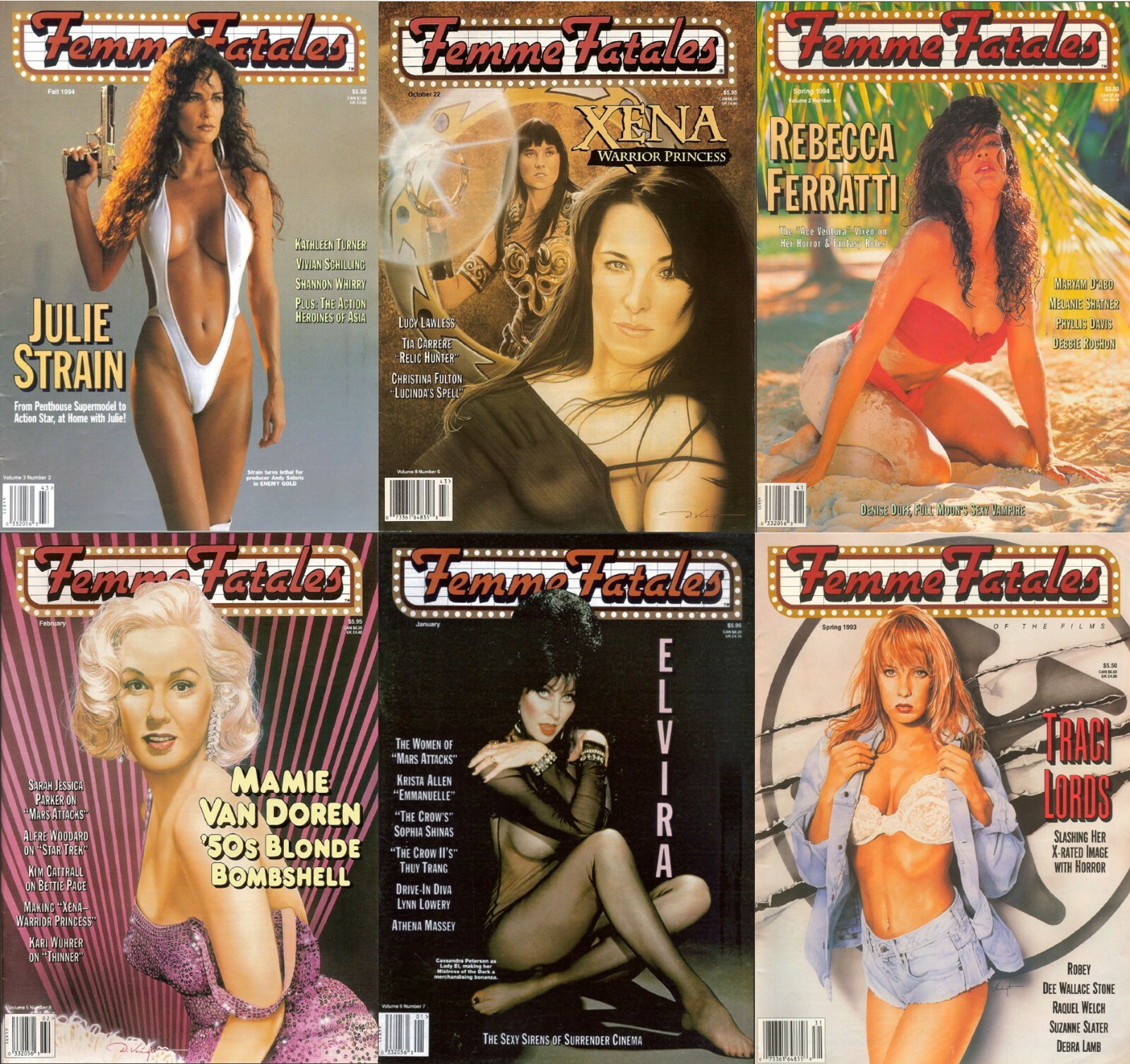 66 Old Issues of Femme Fatales - Sexy Fantasy Movie Actresses Magazine on DVD