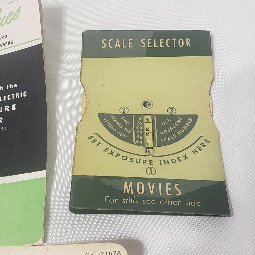 1950 GENERAL ELECTRIC Film Values, ready reference guide and Scale selector