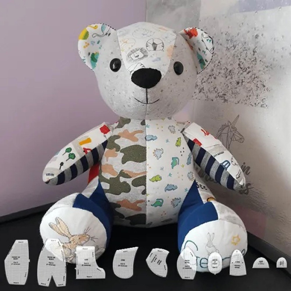 10 Pcs Memory Bear Sewing Patterns Template, Memory Bear Acrylic Template Rul...
